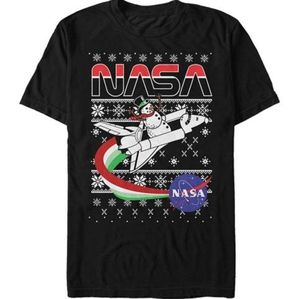 NASA Winter Christmas snowman tee size S